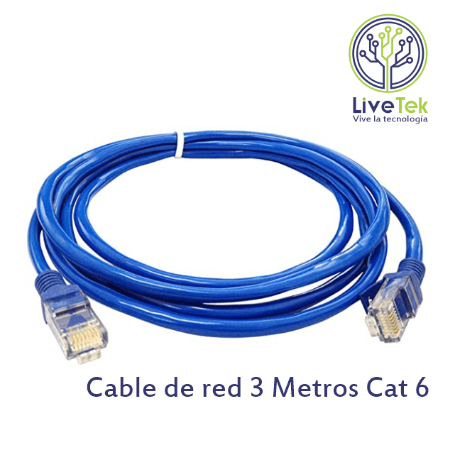 Cable de red passcore de 3 mt categoría 6